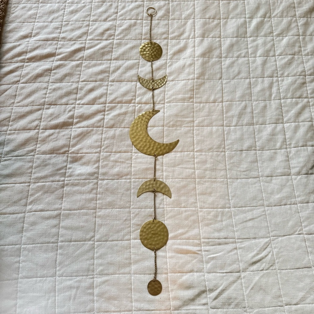 Gold Moon Phase Wall Hanging Decor for Home or Outdoors